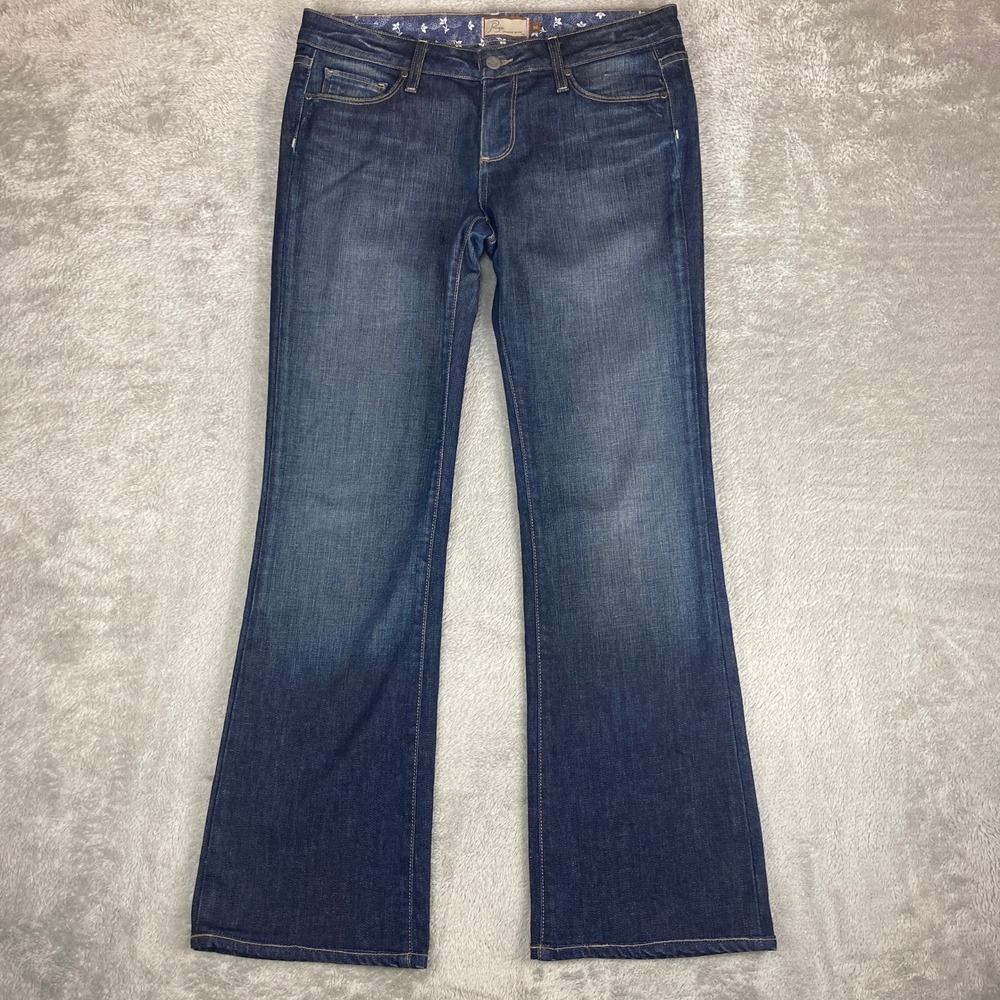 Paige Premium Jeans Women's Size 30 Cloverdale Bootcut Dark Wash Flap Pockets